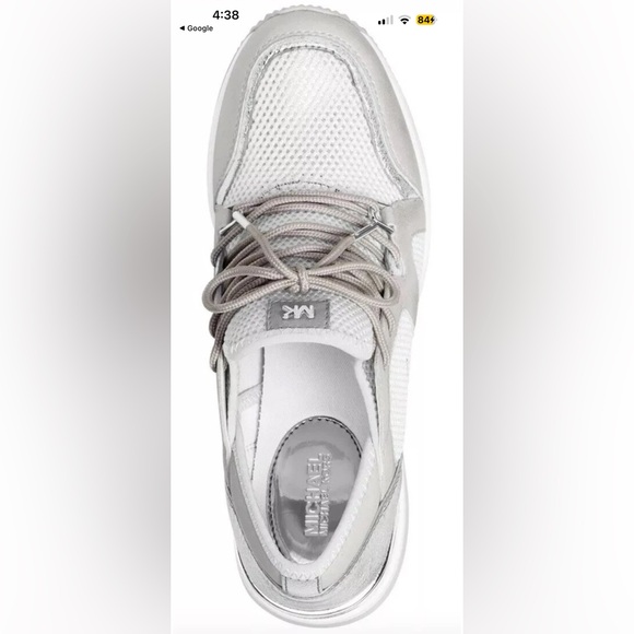 MICHAEL KORS Women's Liv Leather and Mesh Trainer Sneakers size: 8 - Picture 3 of 14